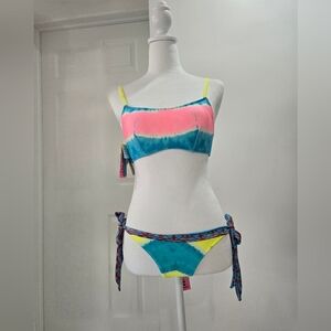 2 Pcs. Bikini Set Medium Colorful Tie-Dye Cia Maritima Brazilian NEW